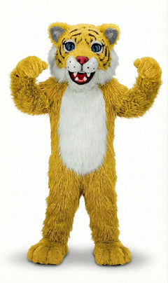 Wildcat Cub Mascot (Thermolite) - Long fur / Yellow mascot costume