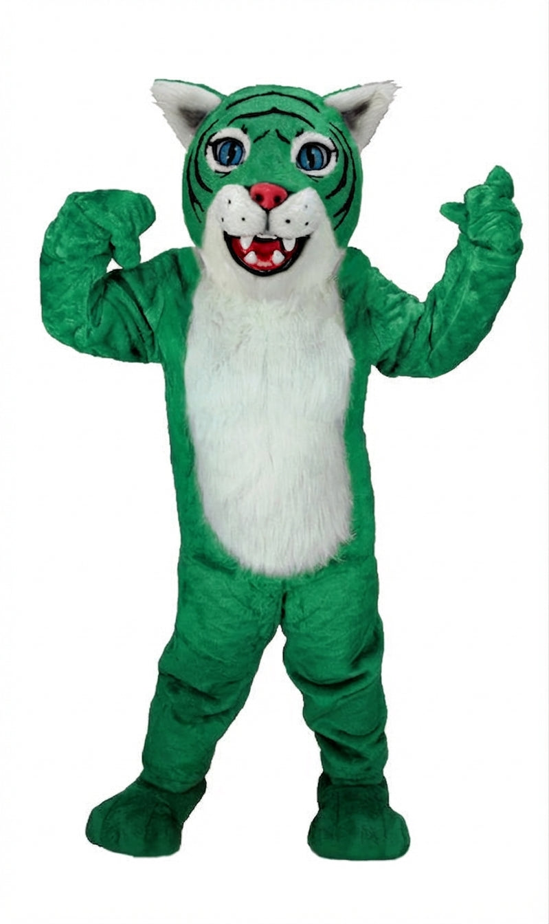 Wildcat Cub Mascot (Thermolite) - Short fur / Green mascot costume