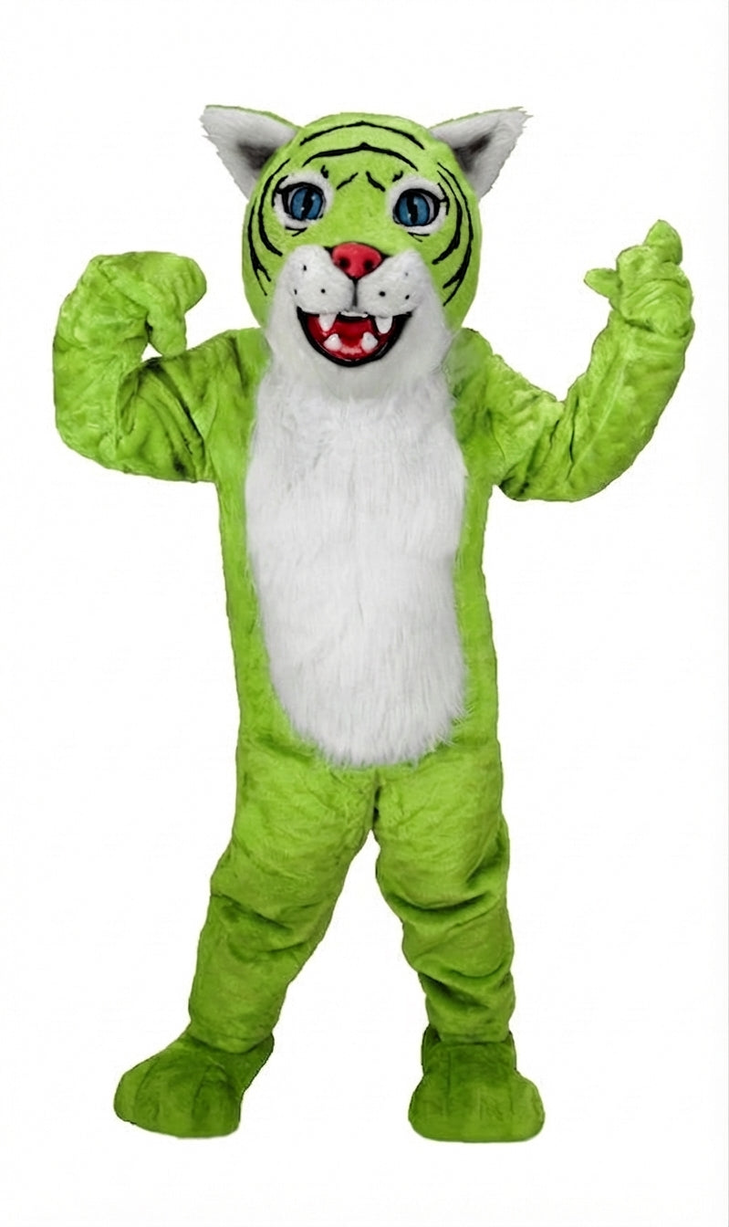 Wildcat Cub Mascot (Thermolite) - Short fur / Lime mascot costume