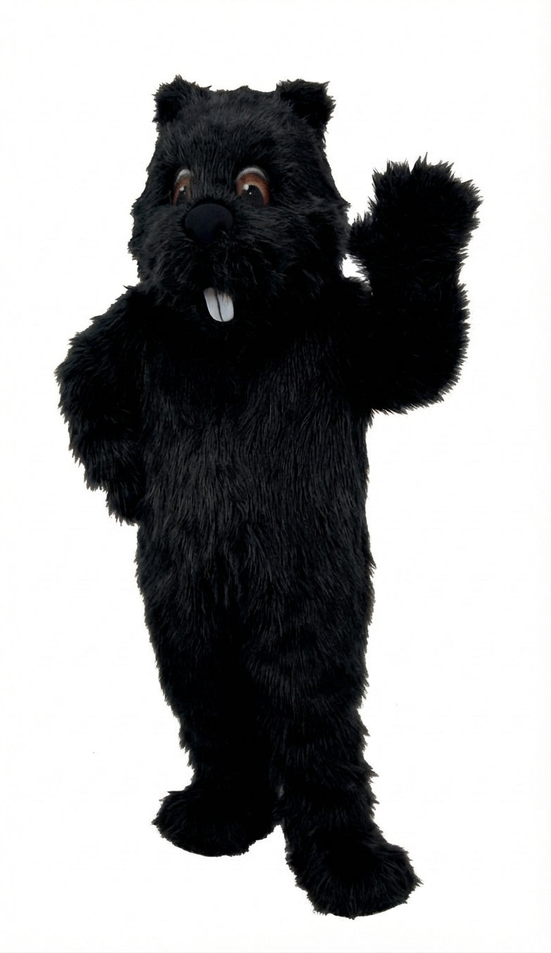 Woodchuck Mascot (Thermolite) - Long fur / Black mascot costume