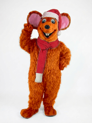 Xmas Mouse Mascot - long fur Bright Orange