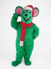 Xmas Mouse Mascot - long fur Lime
