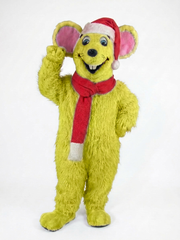 Xmas Mouse Mascot - long fur Yellow