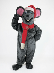 Xmas Mouse Mascot - short fur Black