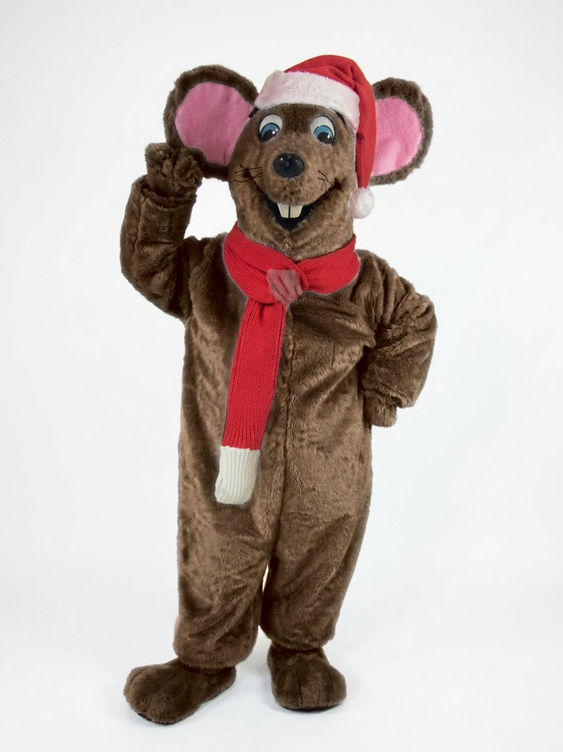 Xmas Mouse Mascot - short fur Chocolate Brown