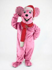 Xmas Mouse Mascot - short fur Pink