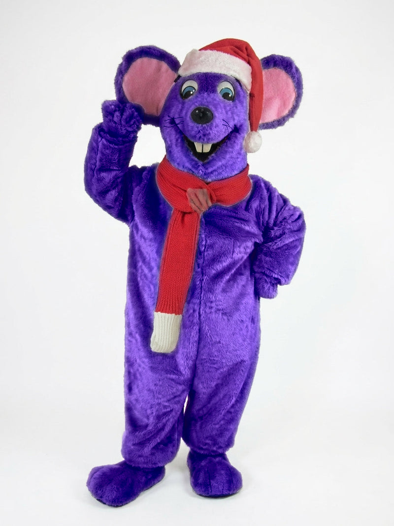 Xmas Mouse Mascot - short fur Purple