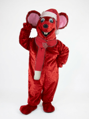 Xmas Mouse Mascot - short fur Red