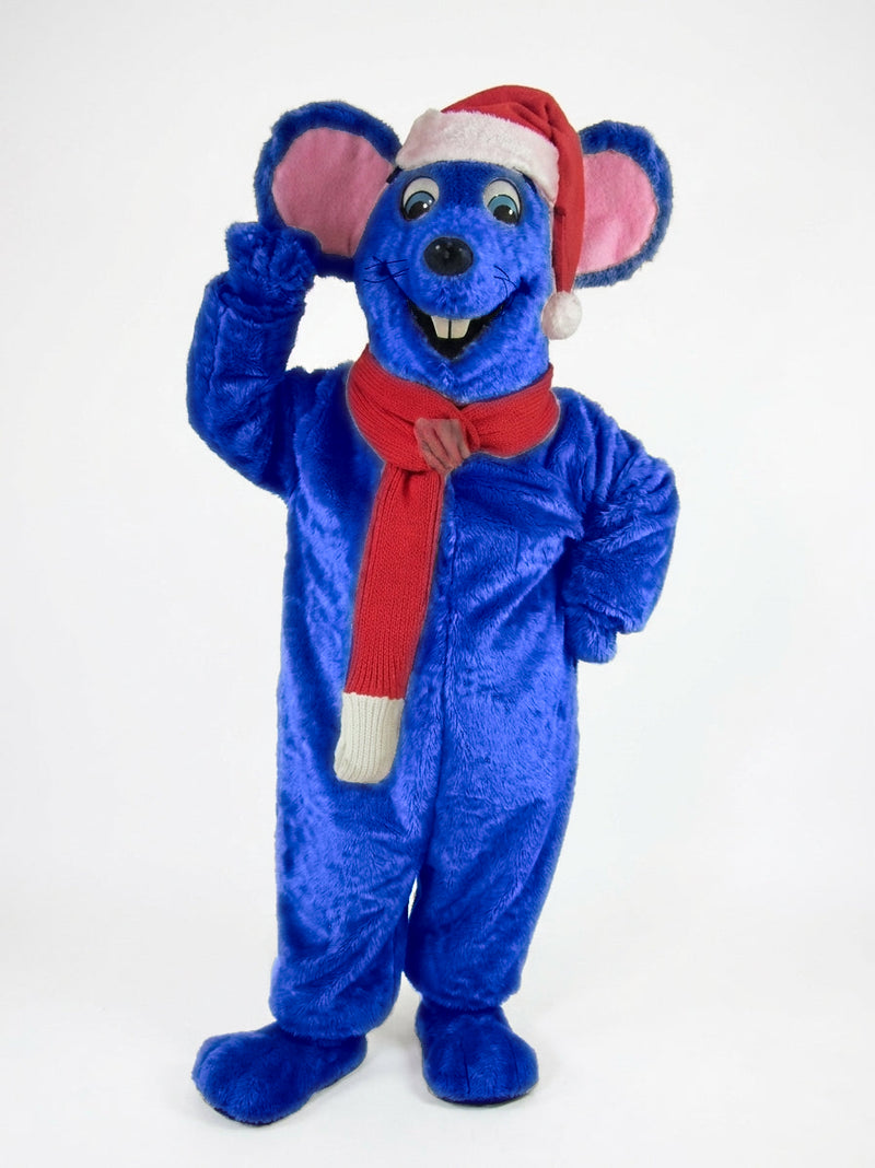 Xmas Mouse Mascot - short fur Royal Blue