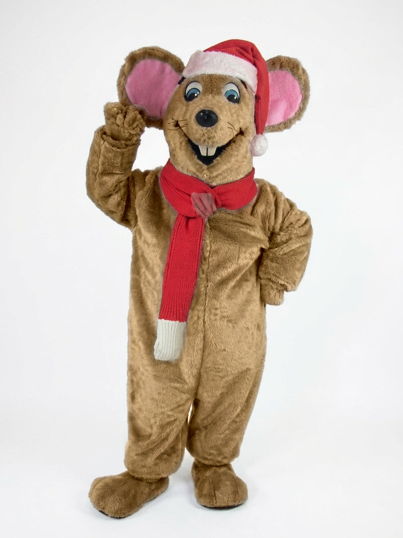 Xmas Mouse Mascot - short fur Tan