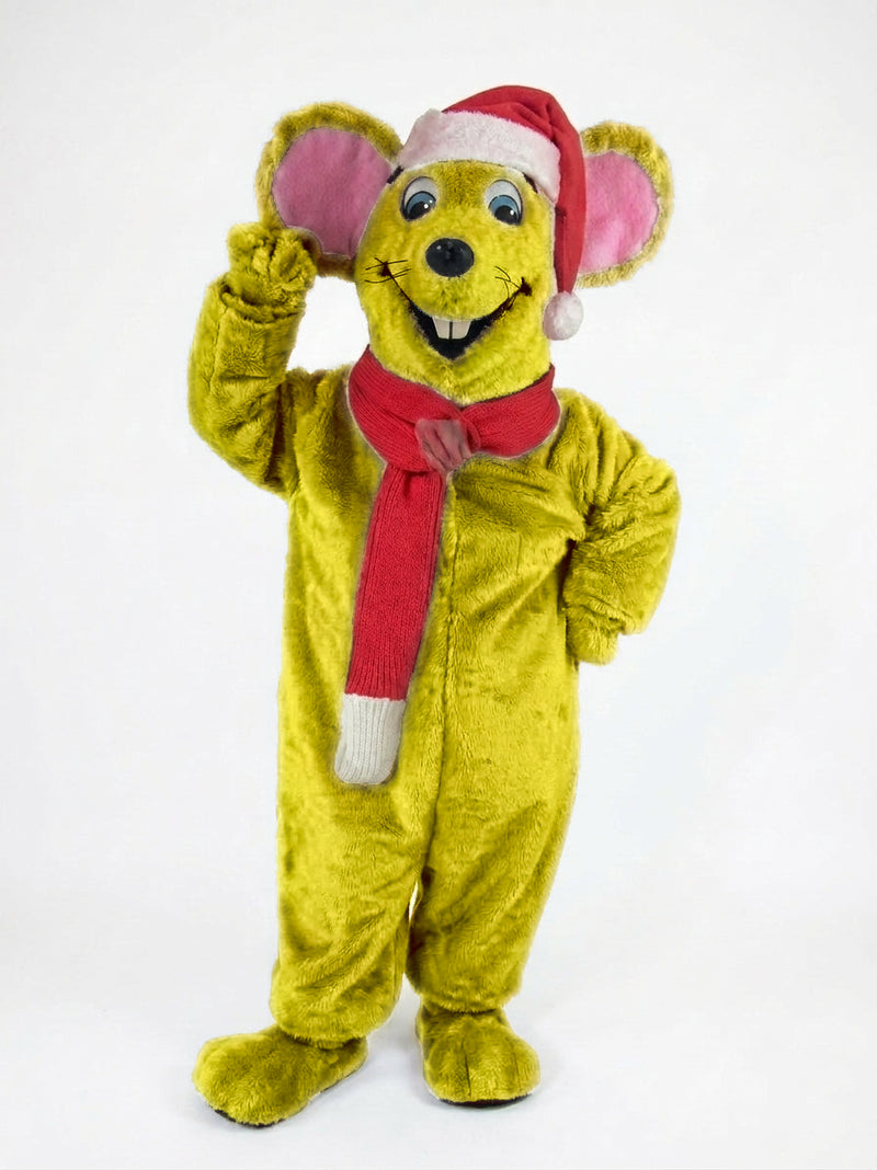 Xmas Mouse Mascot - short fur Yellow