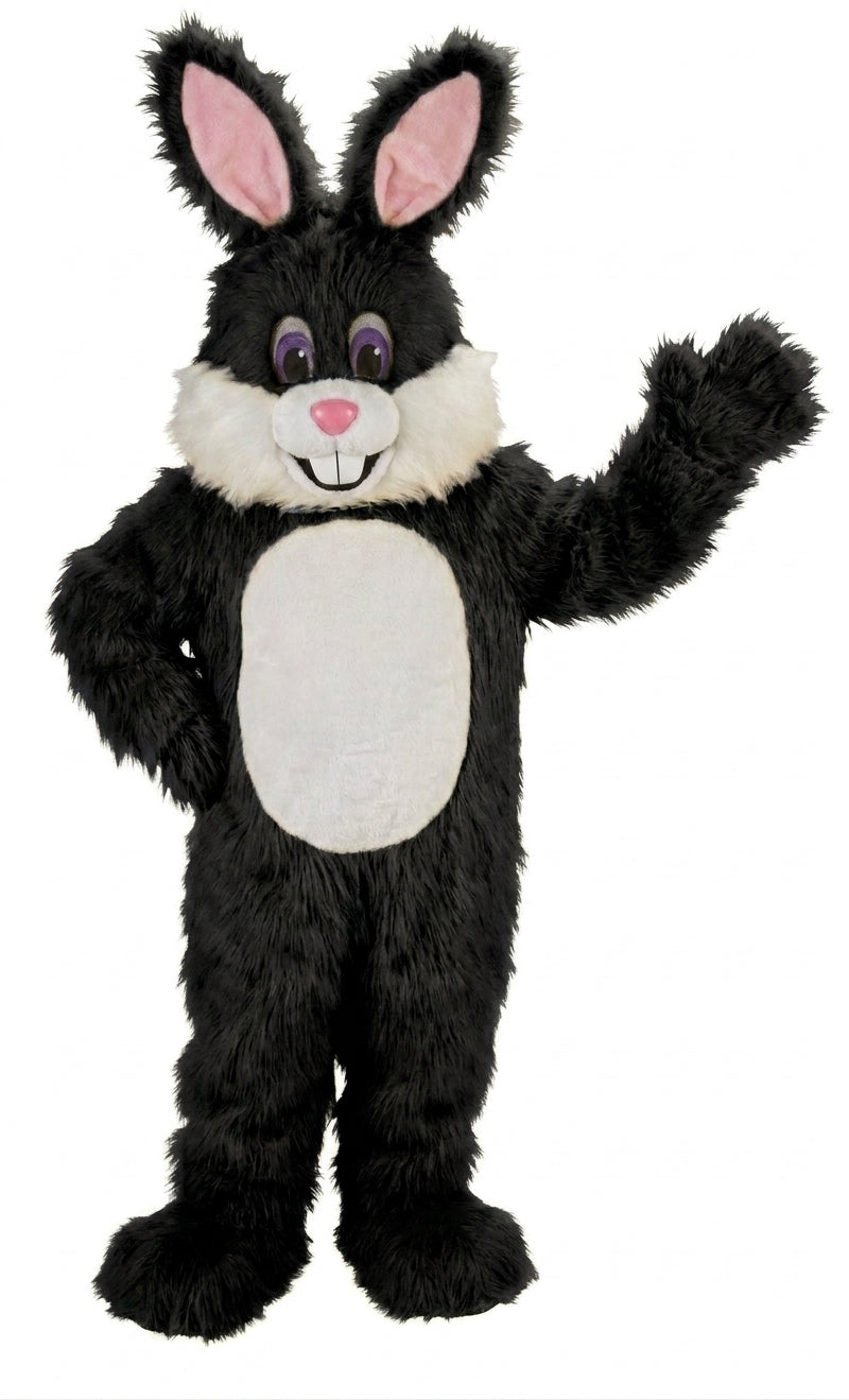 Yellow Toon Rabbit Mascot (Thermolite) - Long fur / Black mascot costume