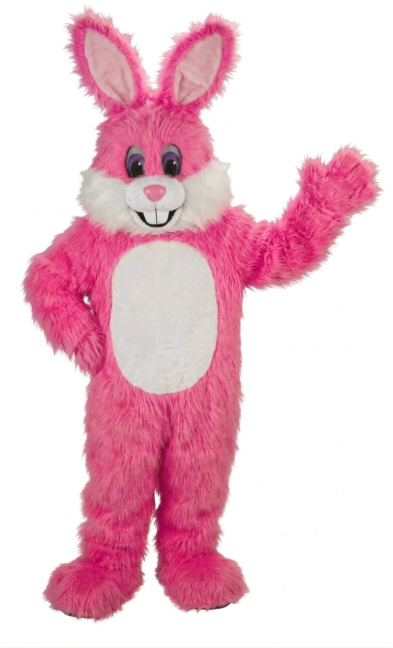 Yellow Toon Rabbit Mascot (Thermolite) - Long fur / Bright Pink mascot costume