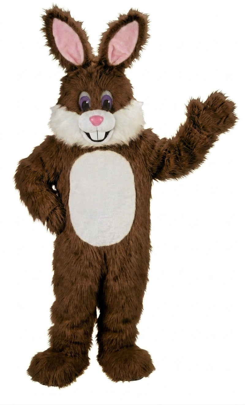 Yellow Toon Rabbit Mascot (Thermolite) - Long fur / Dark Brown mascot costume