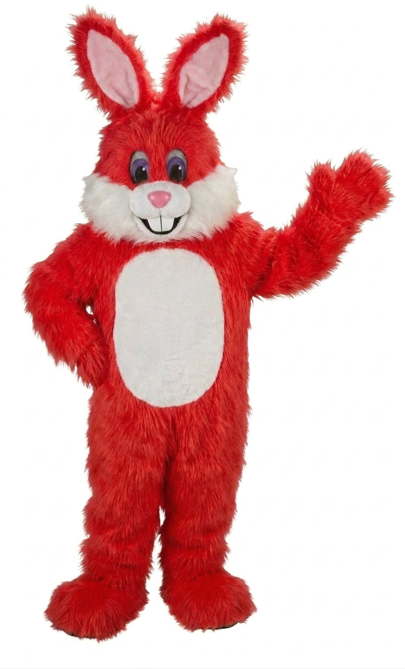 Yellow Toon Rabbit Mascot (Thermolite) - Long fur / Red mascot costume