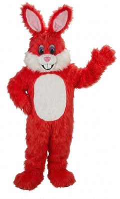 Yellow Toon Rabbit Mascot (Thermolite) - Long fur / Red mascot costume