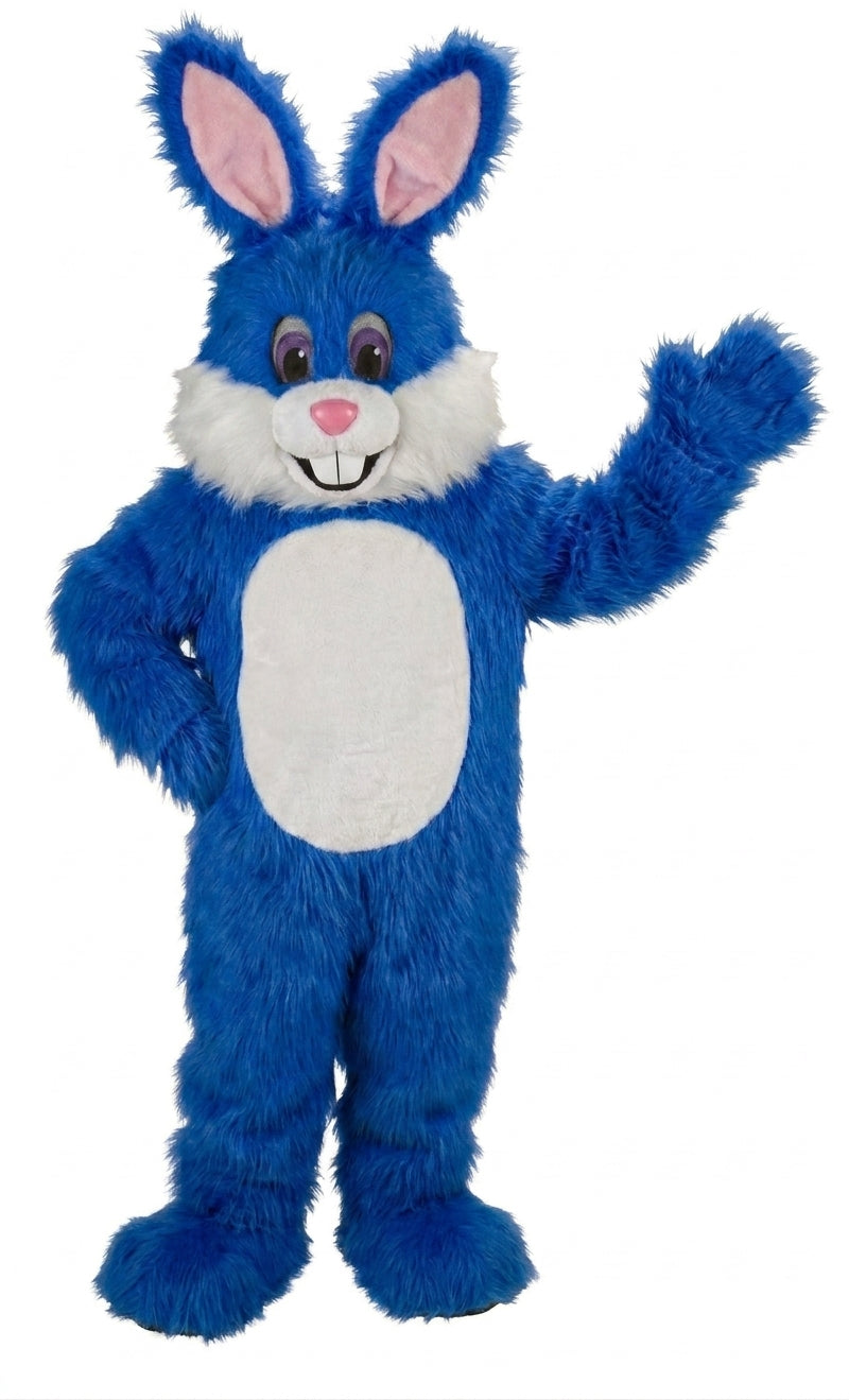 Yellow Toon Rabbit Mascot (Thermolite) - Long fur / Royal Blue mascot costume
