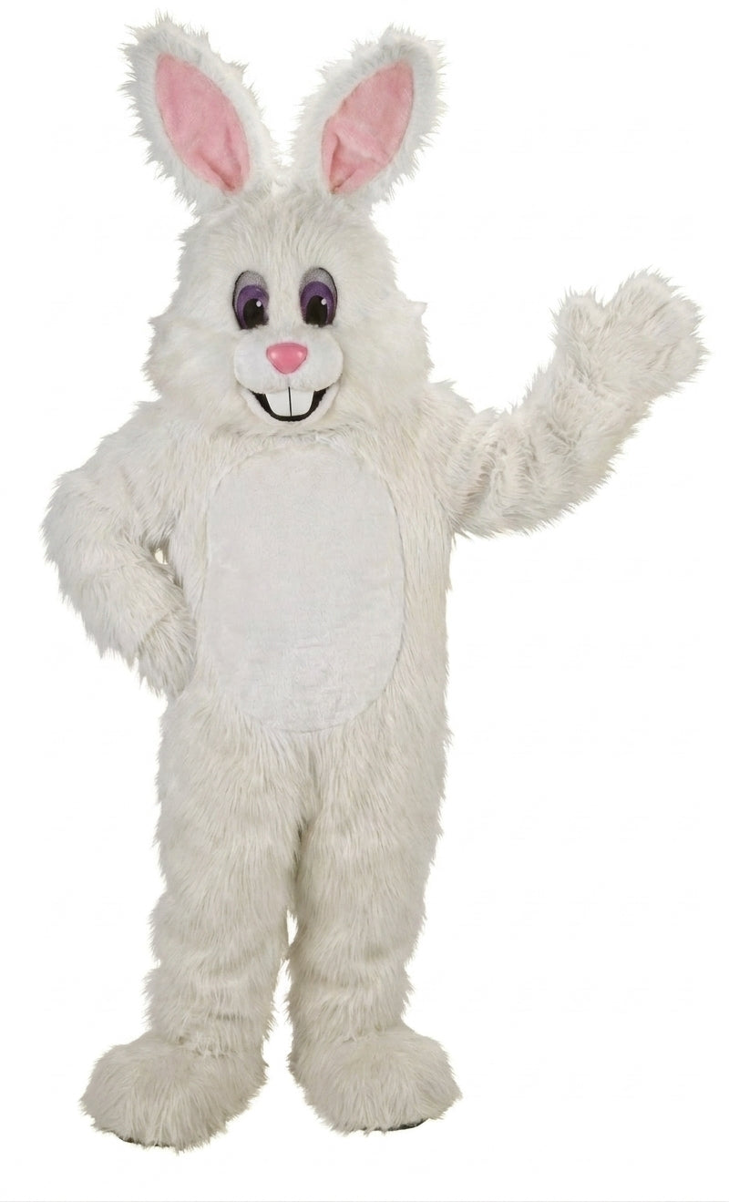 Yellow Toon Rabbit Mascot (Thermolite) - Long fur / White mascot costume