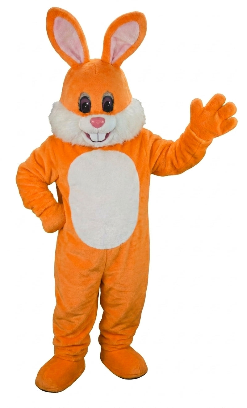 Yellow Toon Rabbit Mascot (Thermolite) - Short fur / Bright Orange mascot costume
