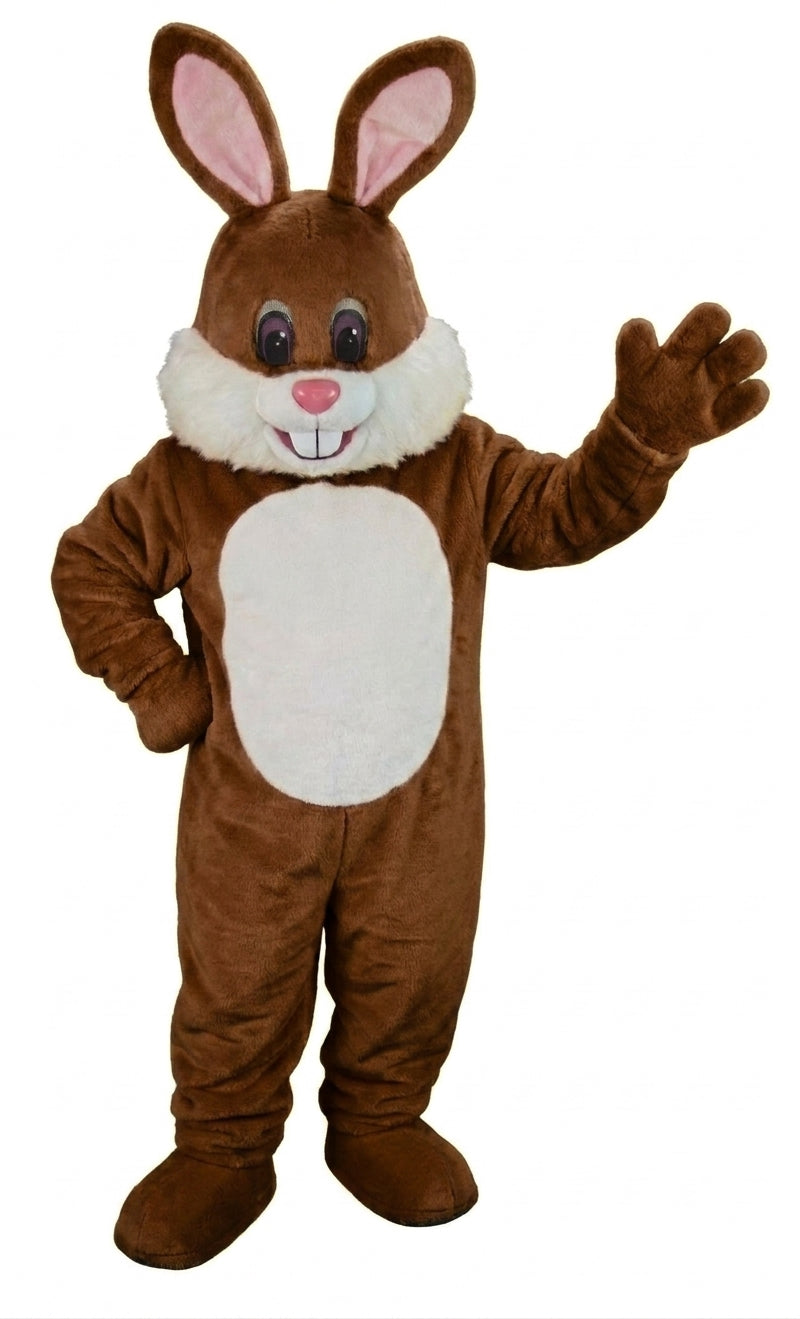 Yellow Toon Rabbit Mascot (Thermolite) - Short fur / Chocolate Brown mascot costume