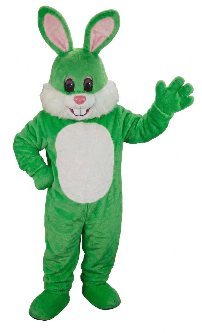 Yellow Toon Rabbit Mascot (Thermolite) - Short fur / Green mascot costume