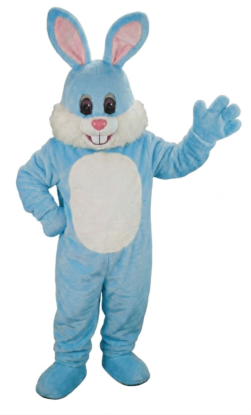Yellow Toon Rabbit Mascot (Thermolite) - Short fur / Light blue mascot costume