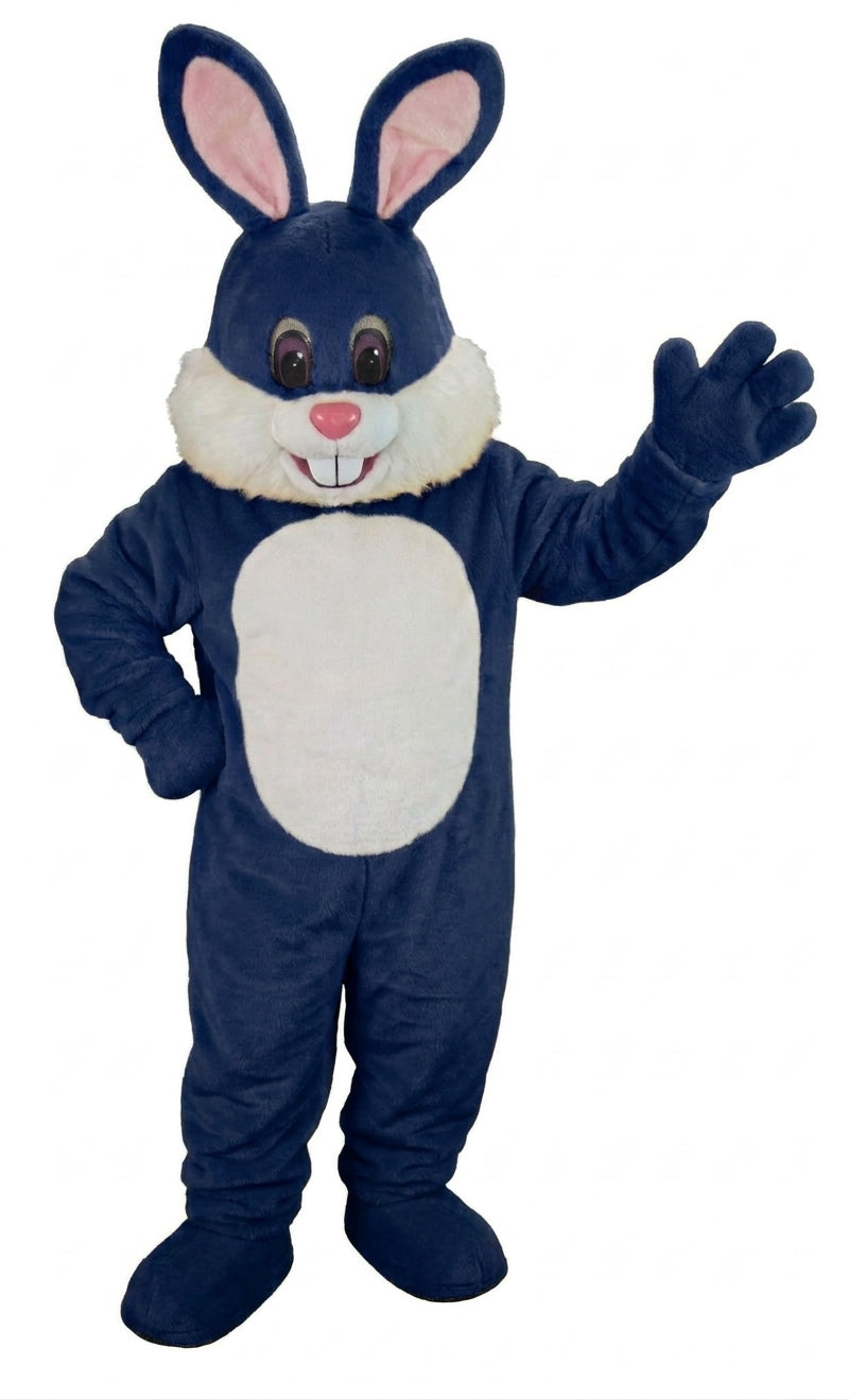 Yellow Toon Rabbit Mascot (Thermolite) - Short fur / Navy Blue mascot costume