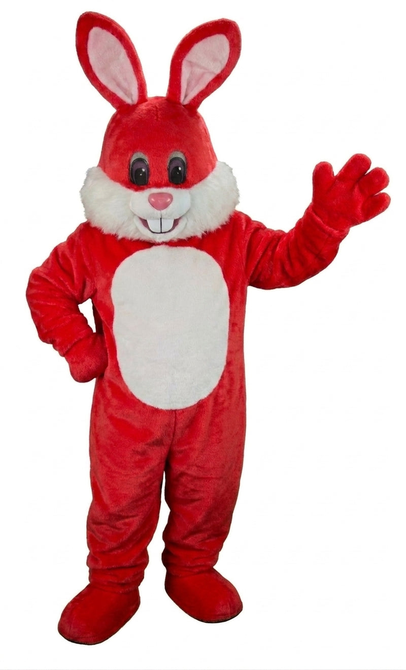 Yellow Toon Rabbit Mascot (Thermolite) - Short fur / Red mascot costume