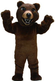 Brown Grizzly Bear Mascot Costume 21032 for events, professional quality with customizable colors.
