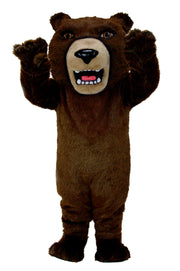 Brown Grizzly Bear Mascot Costume T0043 for events, professional quality with customizable colors.