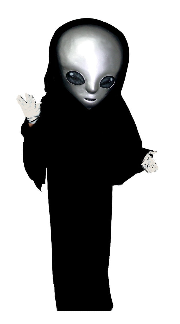 Grey Alien Mascot Costume T0276 for events, lightweight and durable Thermo-lite material, professional quality with customizable colors.