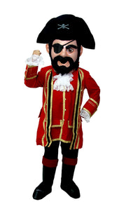 Captain Jack Pirate Mascot Costume T0295 for pirate-themed events, professional quality with customizable colors.